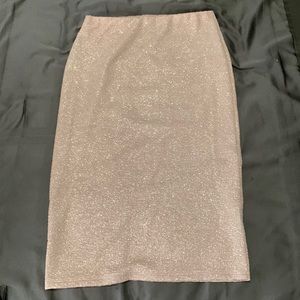 Large shimmer pink knee height skirt